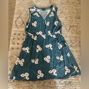 ModCloth Blue Floral Vintage Style Dress Size XL